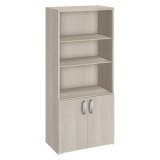Bibliothèque haute bois avec portes basses H 182 x L 80 cm Excellens / Arko
