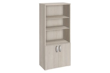 Bibliothèque haute bois avec portes basses H 182 x L 80 cm Excellens / Arko