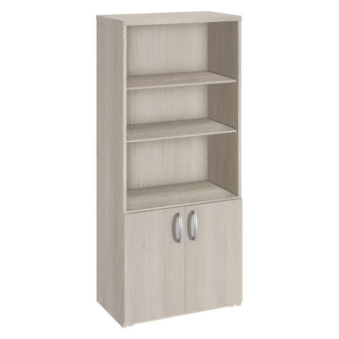 Bibliothèque haute bois avec portes basses H 182 x L 80 cm Excellens / Arko