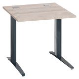 Bureau droit chêne gris L 80 cm piètement métal plus Essens