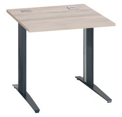 Bureau droit chêne gris L 80 cm piètement métal plus Essens