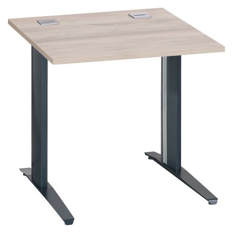 Mesa recta roble gris patas metálicas "L" antracita Excellens 80 cm