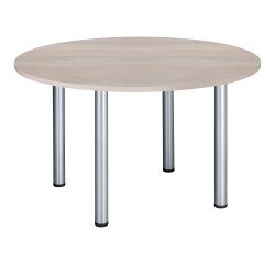 Mesa redonda Excellens 120 cm roble gris patas tubo