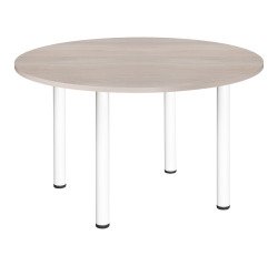 Mesa redonda Excellens 120 cm roble gris patas tubo