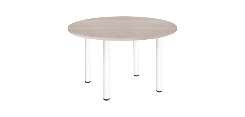 Mesa redonda Excellens 120 cm roble gris patas tubo
