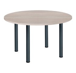 Mesa redonda Excellens 120 cm roble gris patas tubo