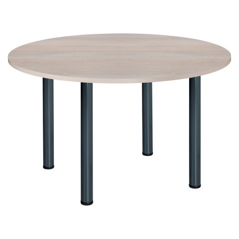 Mesa redonda Excellens 120 cm roble gris patas tubo antracita