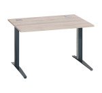 Bureau droit chêne gris L 120 cm piètement métal plus Essens