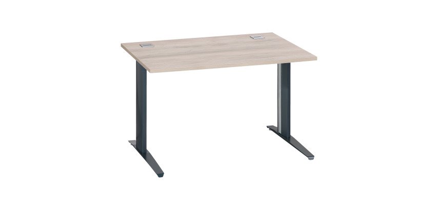 Scrivania lineare excellens rovere grigio 120 cm con gambe antracite