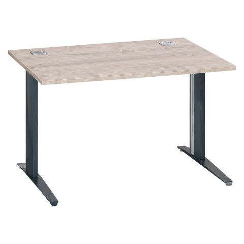 Mesa recta roble gris patas metálicas "L" antracita Excellens 120 cm