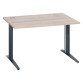 Bureau droit chêne gris L 120 cm piètement métal plus Essens