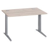 Bureau droit chêne gris L 120 cm piètement métal plus Essens