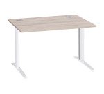 Straight desk Excellens Metal Plus with fixed or adjustable L-shaped legs during assembly