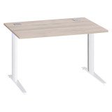 Bureau droit chêne gris L 120 cm piètement métal plus Essens