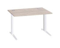 Bureau droit chêne gris L 120 cm piètement métal plus Essens