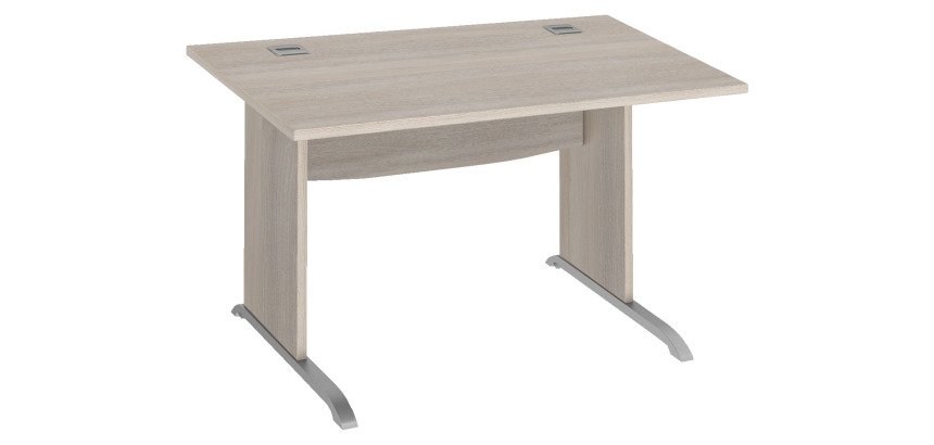Bureau droit L 120 cm piètement bois en L Essens