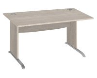 Bureau droit L 140 cm piètement bois en L Essens