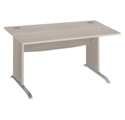 Bureau droit L 140 cm piètement bois en L Essens