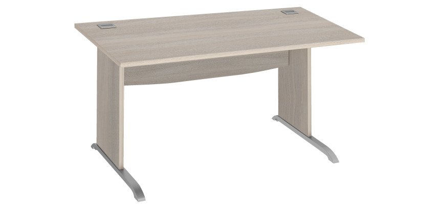 Bureau droit L 140 cm piètement bois en L Essens