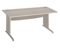 Bureau droit Excellens Bois L 160 cm chêne gris piètement bois  en L chêne gris