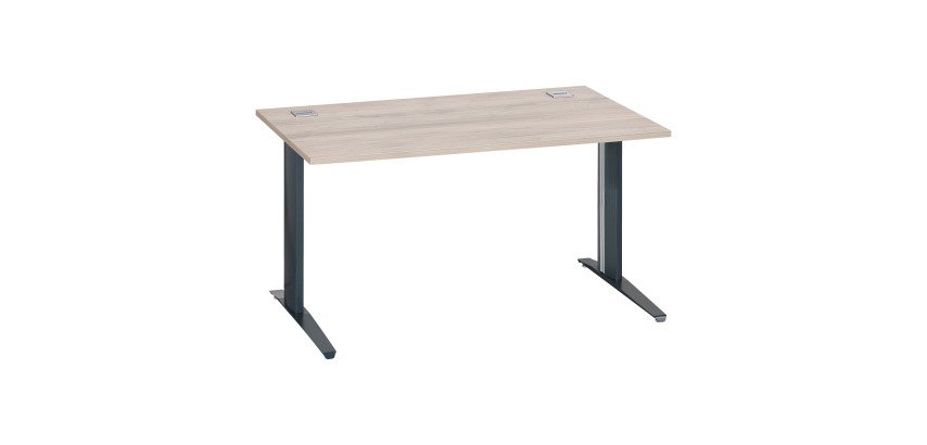 Scrivania lineare excellens rovere grigio 140 cm con gambe antracite