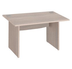 Bureau droit chêne gris L 140 cm piètement plein Essens