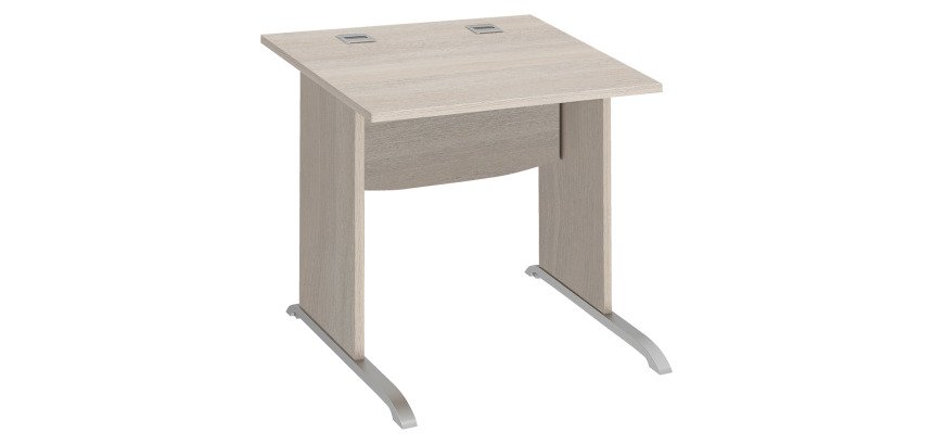 Bureau droit L 80 cm piètement bois en L Essens