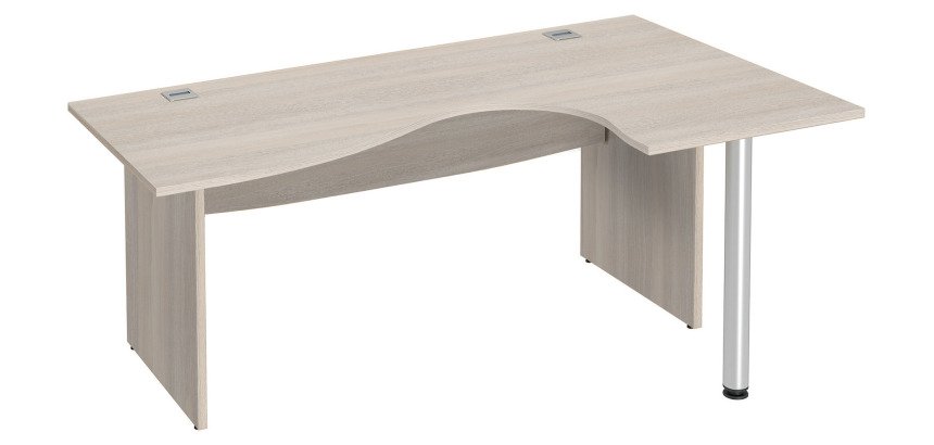 Bureau compact L 180 cm retour à droite piètement plein Essens