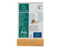 Expositor de sobremesa A6 doble cara base madera