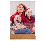 Présentoir de table double face socle en bois A5