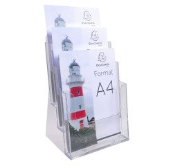 Expositor dispensador de mesa 3 compartimentos A4 Exacompta