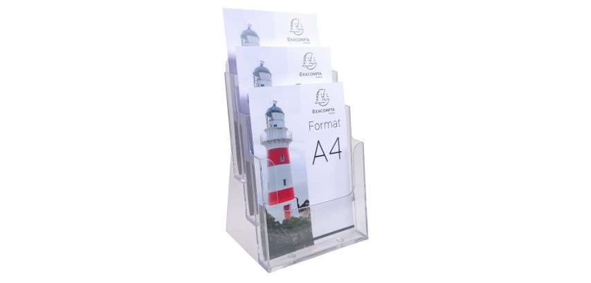 Présentoir distributeur de table 3 cases A4 Exacompta
