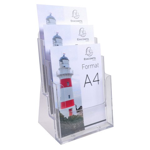 Expositor dispensador de mesa 3 compartimentos A4 Exacompta