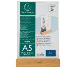Présentoir de table double face socle en bois A5