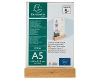 Tafeldisplay dubbelzijdig houten sokkel A5