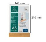Présentoir de table double face socle en bois A5