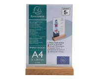 Tafeldisplay dubbelzijdig houten sokkel A4