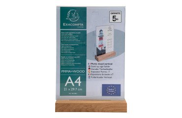 Expositor de sobremesa A4 doble cara base madera