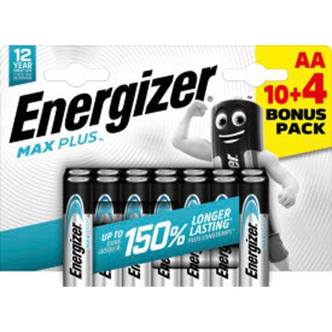 Pile alcaline Energizer Max Plus AA 14 unità