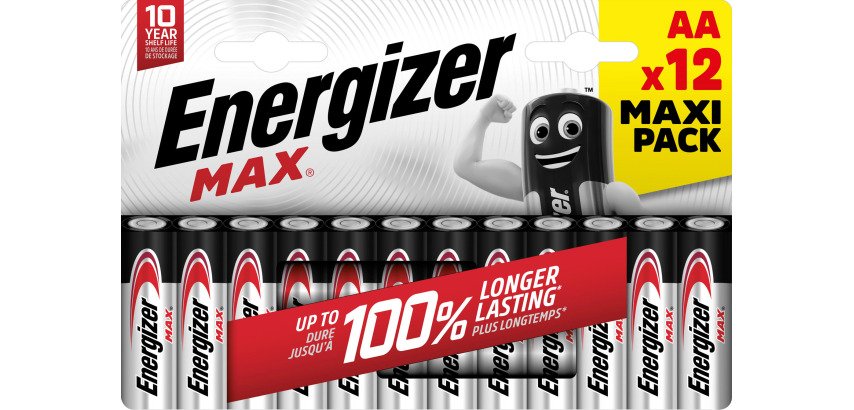 Pile alcaline Energizer Max AA lr6 2550 mah alcalino 1.5 v 12 12 unità