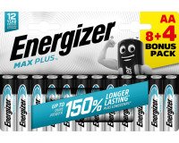 Energizer Alkaline Batteries Max Plus AA LR6 2550 mAh 1.5V Pack of 12