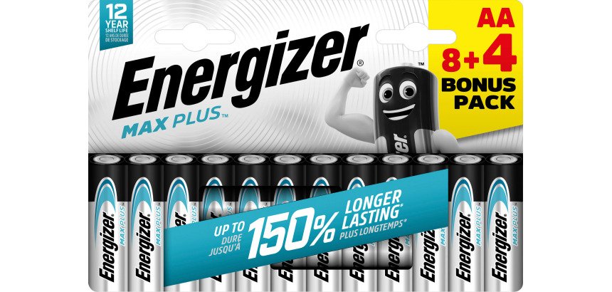 Pile alcaline Energizer Max Plus AA lr6 2550 mah alcalino 1.5 v 12 12 unità