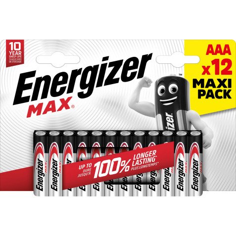 Pile alcaline Energizer Max AAA lr03 1200 mah alcalino 1.5 v 12 12 unità Ministilo