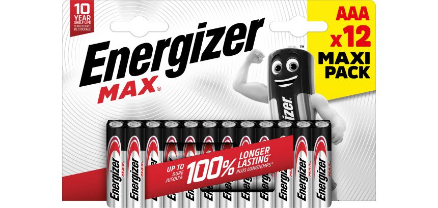 Pile alcaline Energizer Max AAA lr03 1200 mah alcalino 1.5 v 12 12 unità Ministilo