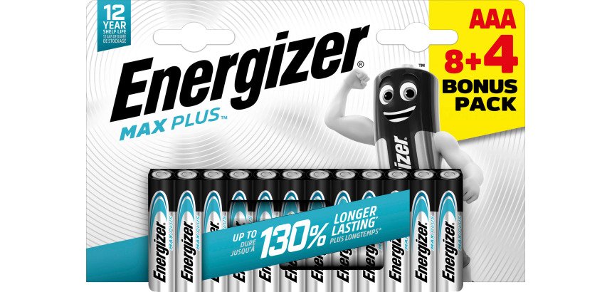 Pile alcaline Energizer Max Plus AAA lr03 1200 mah alcalino 1.5 v 12 12 unità Ministilo