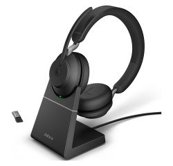 Micro-auriculares inalámbricos Jabra Evolve2 65 MS estéreo biaurales con soporte de carga USB-C