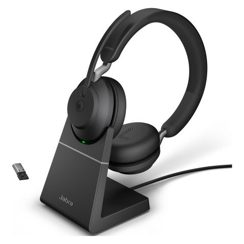 Micro koptelefoon Jabra Evolve2 65 MS Stereo met USB-C-laadsteun