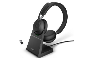 Micro-auriculares inalámbricos Jabra Evolve2 65 MS estéreo biaurales con soporte de carga USB-C