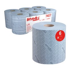 Secado industrial azul Wypall L10 Extra 7407 190 m - caja de 6 bobinas