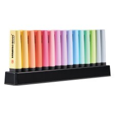 Surligneur Stabilo Boss couleurs pastel assorties - Set de 15